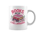 Books Are My Love Language Retro Bookworm Flowers Valentine Graphic Print Coffee Mug