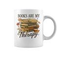 Books Are My Therapy Vintage Book Lover Daisy Art Graphic Print Coffee Mug