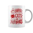 Coffee Cats And Books Lover Reading Graphic Print Coffee Mug