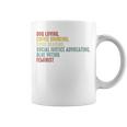 Dog Loving Coffee Drinking Book Reading Social Justice Premium Tri-Blend Graphic Print Coffee Mug