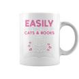 Easily Distracted By Cats Books Bookworm Women Girls Kids Performance Graphic Print Coffee Mug