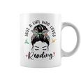 Just A Girl Who Loves Reading Hair Bun For Book Lover Graphic Print Coffee Mug