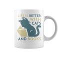 Life Is Better With Cats And Books Graphic Print Coffee Mug