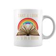 Take A Look It In A Book Retro Rainbow Reading Teacher Graphic Print Coffee Mug