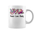Peace Love Books Librarian Teacher Life Book Library Tie Dye Graphic Print Coffee Mug