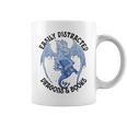 Reading Easily Distracted By Dragons & Books Lover Bookworm Graphic Print Coffee Mug