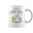 I RUN ON HOT TEA & BOOKS Reader Reading Meme ON BACK Graphic Print Coffee Mug