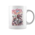 Women's Hot Girls Reader Floral Book Lover Cute Skeleton Reading Graphic Print Coffee Mug