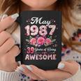 39歳 1987年5月 花柄 39歳 誕生日 男性 女性 コーヒーマグ 面白い贈り物