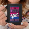 Caution Iwing Both Ways バイセクシャル プライド ジョーク コーヒーマグ 面白い贈り物