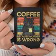 Coffee Because Murder Is Wrong ファニーブラックキャット ビンテージ コーヒーマグ 面白い贈り物