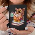 Cute Owl Reading Book And Drinking Tea Reading Rat Bookworm Graphic Print Coffee Mug Unique Gifts