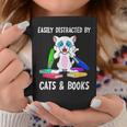 Distracted By Cats Coffee And Books Graphic Print Coffee Mug Unique Gifts
