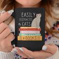 Easily Distracted Cats And Books Cat Lovers For Men Women Kids Graphic Print Coffee Mug Unique Gifts