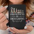 Easily Distracted By Chess And Books Graphic Print Coffee Mug Unique Gifts