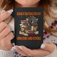 Easily Distracted By Dragon And Books Cute Dragon Read Book Graphic Print Coffee Mug Unique Gifts