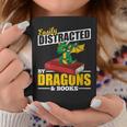 Easily Distracted By Dragons And Books Reading Book Dragon Graphic Print Coffee Mug Unique Gifts