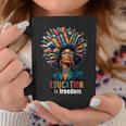 Education Is Freedom History Month Teacher Books Afro For Men Women Graphic Print Coffee Mug Unique Gifts