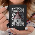 Fantasy Book Bookish My World Dragons Friends Not Enemies Graphic Print Coffee Mug Unique Gifts