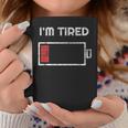I'm Tired Low Battery 空の電話シンボル コーヒーマグ 面白い贈り物