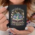 Girl Who Loves Dragons And Books Fantasy Book Reader Graphic Print Coffee Mug Unique Gifts