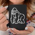 Gorilla ミニマリスト バッジ パッチライン アート 動物 コーヒーマグ 面白い贈り物