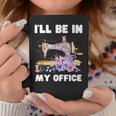 I'll Be In My Office おもしろヴィンテージフローラルミシン コーヒーマグ 面白い贈り物