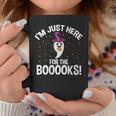 Just Here For The Boooks Ghost Teacher Halloween Book Lover Graphic Print Coffee Mug Unique Gifts