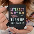 LITERACY IS MY JAM Turn Up Read Book Sound Volume Graphic Print Coffee Mug Unique Gifts