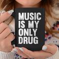 Music Is My Only Drug グラフィックプリント コーヒーマグ 面白い贈り物