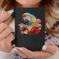 Parrot Reading Book Graphic Print Coffee Mug Unique Gifts