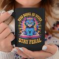 Read Books Be Weird Stay Feral Cat Groovy Graphic Print Coffee Mug Unique Gifts