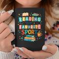 Reading Is My Favorite Sport Colorful Books Readers Teachers Graphic Print Coffee Mug Unique Gifts