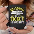 Reading Is A Ticket To Adventure Bookworm Book Reading Graphic Print Coffee Mug Unique Gifts