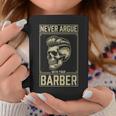 Skull Never Argue With Your Barber クラシック ヴィンテージ バーバー コーヒーマグ 面白い贈り物