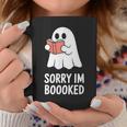 Sorry Im Boooked Reading Ghost Book Meme Graphic Print Coffee Mug Unique Gifts