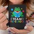 Team Pre-School Reading Frog Back To School Book Lover Graphic Print Coffee Mug Unique Gifts