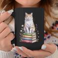 Turkish Van Bookworm Flowers Book Reading Books Graphic Print Coffee Mug Unique Gifts