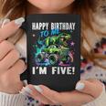 キッズ ハッピーモンスタートラックがテーマの5歳の誕生日 5歳 男の子 5歳 コーヒーマグ 面白い贈り物