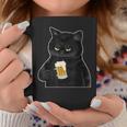 ビールを持っている黒猫 ヴィンテージ おもしろい ビール&猫好き コーヒーマグ 面白い贈り物