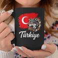 激しいトルコのオオカミと国旗 コーヒーマグ 面白い贈り物