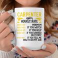 メンズ Carpenter Hourly Rate For Woodworker Carpenter Retro コーヒーマグ 面白い贈り物