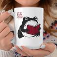 Grumpy Frog Book Lover Librarian Anime Japanese Graphic Print Coffee Mug Unique Gifts