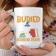 I’d Rather Be Buried In A Horror Book Spooky Skull Book Fan Graphic Print Coffee Mug Unique Gifts