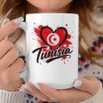 I Love Tunisia 旅行旗 ハート ツーリスト バケーション デザイン コーヒーマグ 面白い贈り物