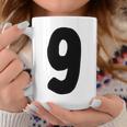 数字 9 太字 ブラック コーヒーマグ 面白い贈り物