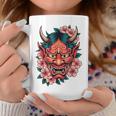 日本の鬼妖怪 悪魔 桜 般若鬼 おに面 コーヒーマグ 面白い贈り物