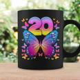 20 歳の誕生日、女の子 20 歳、蝶、数字 20 コーヒーマグ ギフトのアイデア