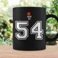 54 番 バスケットボールスタイル ヴィンテージホワイト コーヒーマグ ギフトのアイデア