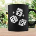 777 ラッキーダイス エンジェルナンバー ブラックワーク コーヒーマグ ギフトのアイデア